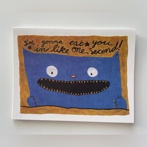 Blue Monster ‘Im Gonna Eat ⭐️ You’ Blank Inside Cards & Envelopes Stationary Set